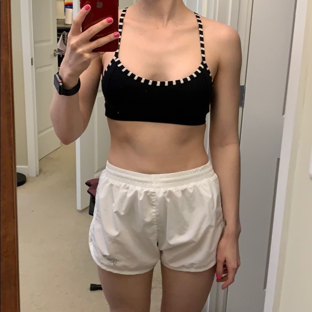Athleta sports bra with checkerboard trim